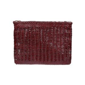 VIPERA Woven Leather Clutch Bag Women BORDEAUX Handbags